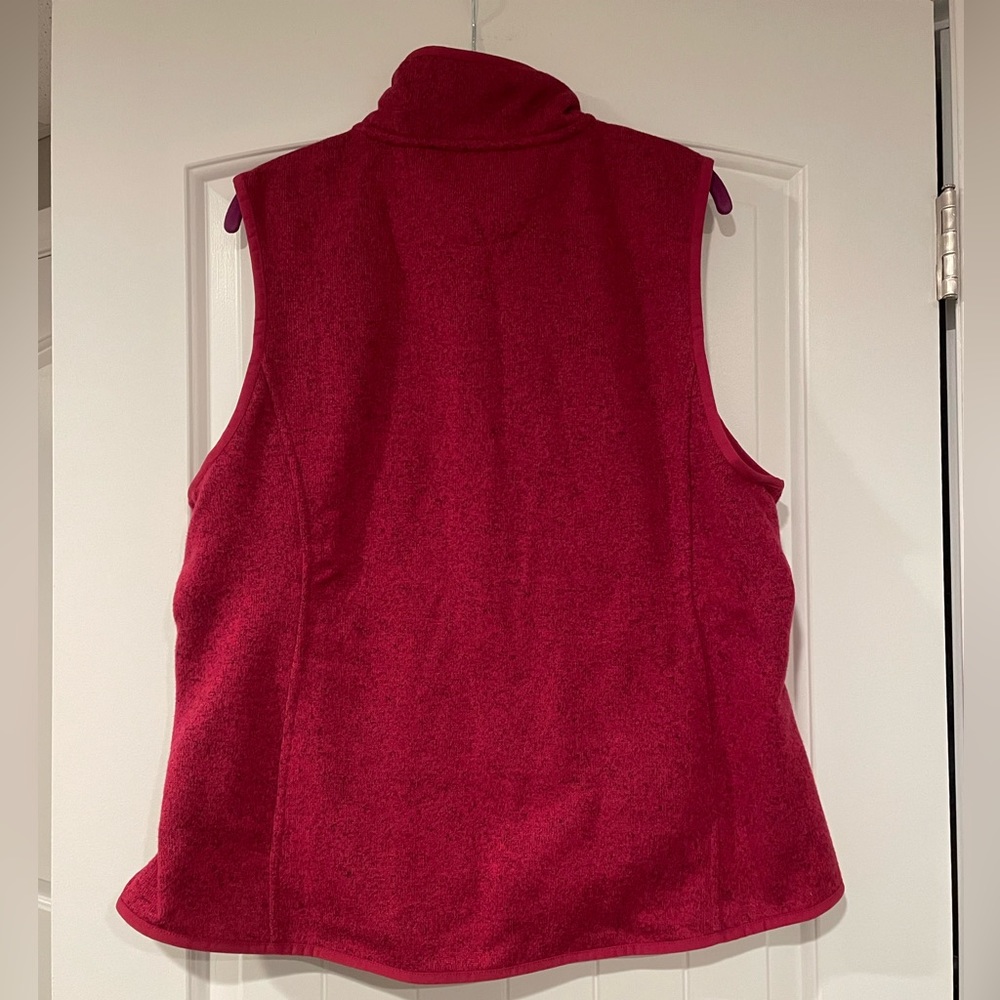 G. H Bass woman’s Fleece Zip-up Vest Heathered Raspberry/Red Size: XXL - Picture 3 of 5